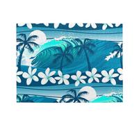 Puzzle en Bois 500 pièces « Surf Tropical Bleu avec Palmiers » pour Adultes et Seniors