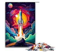 Puzzle en Bois 75x50cm pour Adultes 1000 pièces Fusée entourée d'éclaboussures Nombreuses Couleurs Idée Cadeau de Noël