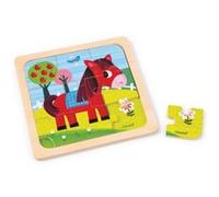 Puzzle en bois 9 pièces Cheval Tornado Janod G