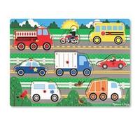 Puzzle en bois à boutons 8 pièces Véhicules