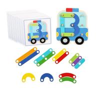 Puzzle en Bois À Chevilles Puzzle Géométrique STEM À Empiler sur Tableau À | De Boutons Sur Planche À Picots Pour Adultes Maison Et Cadeaux Fête Camping École Anniversaire