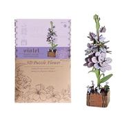 Puzzle En Bois - À Construire Kit Modèle Fai-da-Te Pour Adultes, Ensemble Botanique Décoratif Cadeau Créatif Aux Amateurs De Nature Et Partenaires Avec Design Floral Artisanal