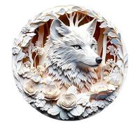 Puzzle en Bois à Effet Visuel 3D Design d'animal Blanc dans Un Environnement Floral Jeu Stimulant pour Le Renforcement des Liens Familiaux Décor Mural Moderne et Unique (S-14×14 cm)