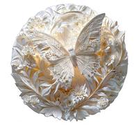 Puzzle en Bois à Effet Visuel 3D Design d'animal Blanc dans Un Environnement Floral Jeu Stimulant pour Le Renforcement des Liens Familiaux Décor Mural Moderne et Unique (S-14×14 cm)