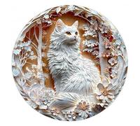 Puzzle en Bois à Effet Visuel 3D Design d'animal Blanc dans Un Environnement Floral Jeu Stimulant pour Le Renforcement des Liens Familiaux Décor Mural Moderne et Unique (M-20×20 cm)