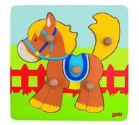 Puzzle en bois à encastrement - Goki - Cheval - 15 pièces - Animaux - Enfant