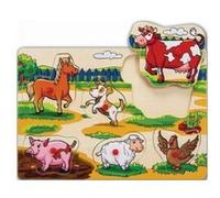 Puzzle En Bois A Encastrer Animaux De La Ferme Public 6 Pieces - Puzzle Bouton Eichhorn