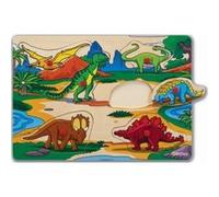 Puzzle en bois a encastrer dinosaure 6 pieces - puzzle bouton eichhorn multicolore G