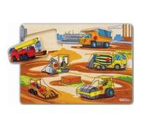 Puzzle En Bois A Encastrer Vehicule Travaux Public 6 Pieces - Puzzle Bouton Eichhorn
