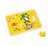 Puzzle en bois a la montagne 24 pièces jaune TU