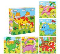 Puzzle En Bois À Six Côtés Pour Bébé Et Enfant,Cubes,Jeu,Animal,Fruit,Circulation,Apprentissage Précoce - Type Dinosaur #A