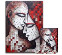 Puzzle en Bois Abstrait de 1 000 pièces représentant Un Couple idéal pour Les Amoureux idéal pour Noël Le Nouvel an ou la SaintValentin (38 x 26 cm)