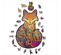 ACROPAQ Puzzle en Bois Renard - 150 pièces, Format A4 210 x 297 mm, Puzzle pour Enfants et Adultes - Renard - PUZA4F