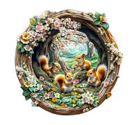 Puzzle en Bois Adulte 3D Printemps écureuil - Puzzle en Bois de 300 pièces - Boîte Cadeau, décoration Murale et Cadeau pour Les Amis et la Famille