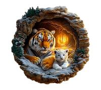 Puzzle en bois adulte 3D Tigre Famille - Puzzle en bois de 290 pièces - Boîte cadeau, décoration murale et cadeau pour les amis et la famille
