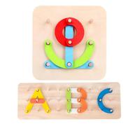 Puzzle en Bois Alphabet, Blocs de Lettres en Panneau perforé, Jouet éducatif à empiler | Jeu d'apprentissage Moteur, activité de développement de la Petite enfance pour garçons et Filles,