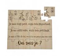Puzzle en Bois Annonce de Grossesse, 16 pièces, Motif Floral (Enigme)