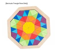 Puzzle En Bois Arc-En-Ciel Montessori Pour Enfants,Jouets D'art,Puzzle Géométrique,Entraînement Par Explosion,Blocs De Mandala,Jeux De Cerveau,Grands Disques - Type Flat Triangle0.45