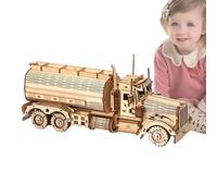 Puzzle en Bois Artisanal pour Adultes - Maquette de Camion Citerne 3D à Assembler - Jouets Éducatifs Bricolage Assemblage