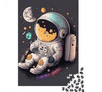 Puzzle en bois astronaute dans l'espace 232" pour adultes et adolescents, 1000 pièces, adolescents, jeu d'ingéniosité (38 x 26 cm)