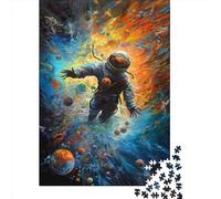 Puzzle en bois avalé par l'univers, 1000 pièces, créatif, rectangulaire, pour grandes familles, idéal comme œuvre d'art pour adultes et adolescents, 1000 pièces (75 x 50 cm)