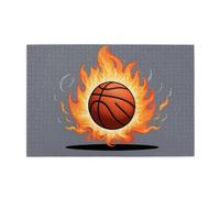 Puzzle en bois avec 1000 pièces WZYWHJ Basketball On Fire Pattern stimulant pour les loisirs à la maison et le divertissement adapté pour les adultes et les enfants