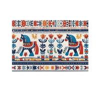 Puzzle en bois avec 1000 pièces WZYWHJ suédois Dala Horse Folk Motif stimulant pour les loisirs à la maison et le divertissement adapté pour les adultes et les enfants