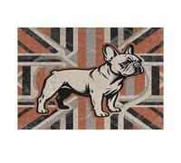 Puzzle en bois avec boîte de rangement, motif bouledogue Union Jack, respectueux de l'environnement pour la maison, les loisirs, le soulagement du stress et la décoration, 300 pièces