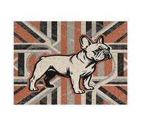 Puzzle en bois avec boîte de rangement, motif bouledogue Union Jack, respectueux de l'environnement pour la maison, les loisirs, le soulagement du stress et la décoration, 500 pièces