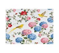 Puzzle en bois avec boîte de rangement - Motif floral pastel - Respectueux de l'environnement - Pour la maison, les loisirs, le soulagement du stress et la décoration - 500 pièces
