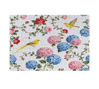 Puzzle en bois avec boîte de rangement - Motif floral pastel - Respectueux de l'environnement - Pour les loisirs à la maison, le soulagement du stress et la décoration - 300 pièces