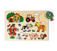 Goki - 2041558 - Puzzle en Bois À Encastrement - Ferme VI - 9 Pièces