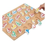 Puzzle en Bois avec Chiffres de l'alphabet Arabe pour Les Tout-Petits, Enfants apprennent Les Mots de l'alphabet Arabe