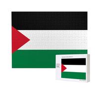 Puzzle en bois avec drapeau de l'État de Palestine 500 pièces - Puzzle horizontal, loisirs familiaux et défi cérébral