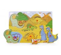 Puzzle en bois avec épingles dinosaures