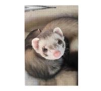 Puzzle en bois avec imprimé furet mignon - Puzzle amusant de 1000 pièces pour adulte - Cadeau d'anniversaire de Noël