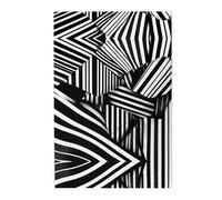 Puzzle en bois avec lignes géométriques noires et blanches de 1000 pièces - Activité familiale relaxante pour adultes - Puzzle paysage coloré dans une boîte en plastique - Décoration d'intérieur