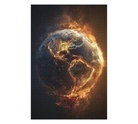 Puzzle en Bois avec Motif Earth on Fire Global Crisis pour Adultes, 1000 PCS