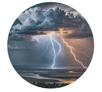 Puzzle en bois avec nuage éclair pour adulte - 195 pièces - Puzzle unique en forme d'animal avec boîte - Jeu familial amusant - Décoration murale - Cadeau pour homme et femme