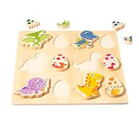 Puzzle en bois avec oeufs de dinosaure, puzzle pour - Puzzle en bois en forme de dinosaure,Jouet de dinosaure de dessin animé, jouets éducatifs portables pour la maison, l'école