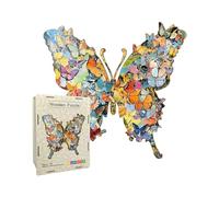 Puzzle En Bois Avec Papillon, En Forme De Papillon Coloré | Testeur Cérébral Unique En Pièces Coupées De 350G: Cet Ensemble De Puzzle Complexe Offre Du Stress Et Des Décorations Vives Pour Ca