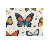 Puzzle en bois avec papillons peints de 500 pièces pour adultes - Puzzle stimulant pour jeu de taille 38,1 x 51,8 cm