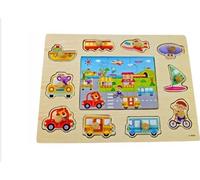 Puzzle En Bois Avec Poignée Qui Vit Dans La Ville A-3003