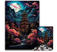 Puzzle en Bois avec Vue Nocturne sur la forêt Japonaise 1000 pièces Jeu de décoration Stimulant à Faire soi-même Jouet interactif Familial 1000 pièces (38 x 26 cm)