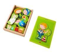 HABA 304641 - Puzzle en Bois coloré - Métiers - 24 pièces à Combiner - Jouet en Bois à partir de 18 Mois