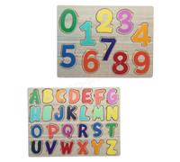 Puzzle en Bois - BG INTERNATIONAL - Éducatif Montessori - Lettres A-Z - Chiffres 0-9 - 2 Ans et Plus