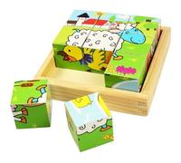 Puzzle en bois - BIGJIGS - Animaux - 9 cubes - A partir de 18 mois