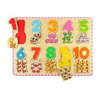 Puzzle en bois Bigjigs - Chiffres - Pour apprendre à compter - Enfant 3 ans et plus