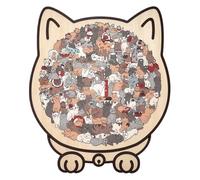 Puzzle en Bois - Bois, Puzzle en Boiss De 9,33 Pouces, Puzzles De Chat, 135 Pièces | Conception Extrêmement Stimulante, Pièces De Haute Qualité, Parfaites pour Les Adultes, Less, Les
