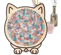 Puzzle en Bois - Bois, Puzzle en Boiss De 9,33 Pouces, Puzzles De Chat, 135 Pièces | Conception Extrêmement Stimulante, Pièces De Haute Qualité, Parfaites pour Les Adultes, Less, Les